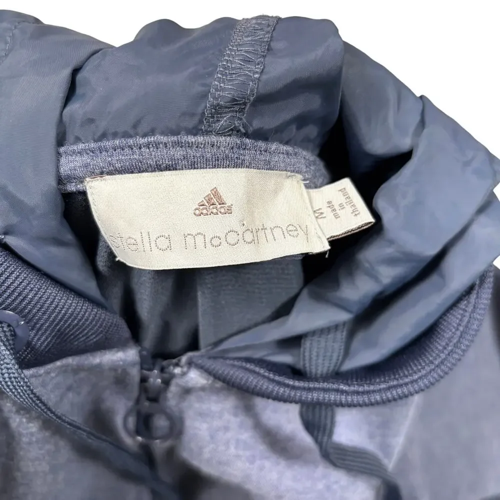 Stella McCartney x Adidas Mesh Knit Windbreaker Jacket Navy Full Zip Women's M - Picture 5 of 11
